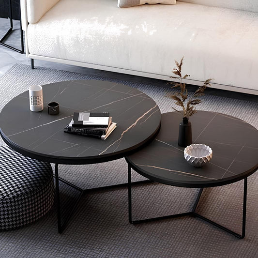 وحدة طاولة سوداء - D70/D50 × 45/40 سم | TA60 