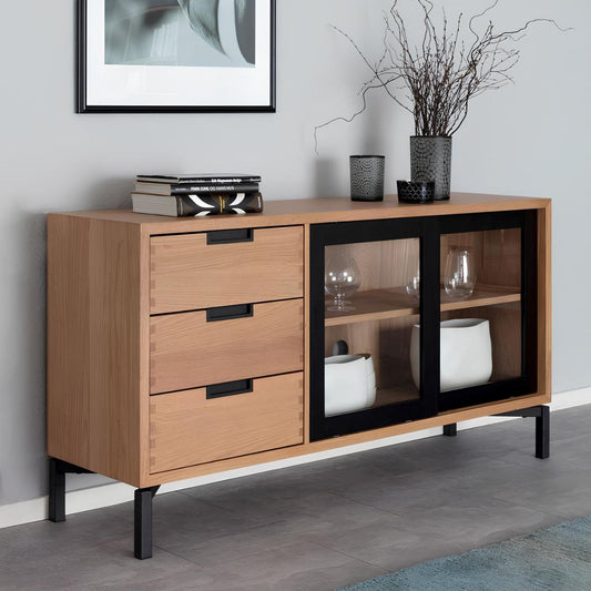 بوفيه | أسود وخشب | 150 × 40 × 90 | BT14